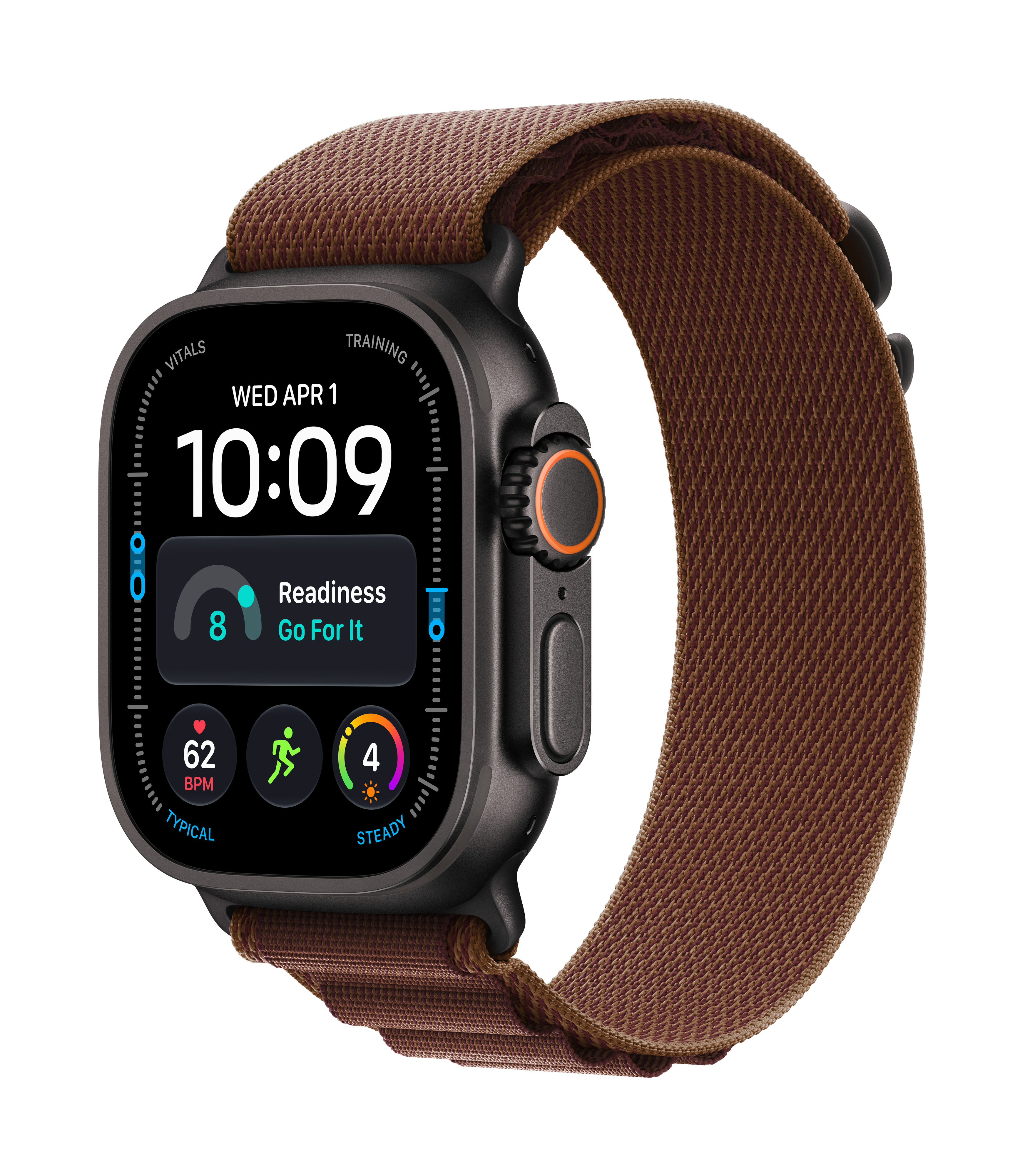 Apple Watch Ultra 4 GPS + Cellular 49mm Black Titanium Case with Burgundy Alpine Loop - S