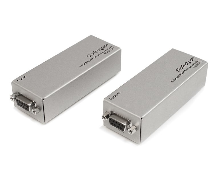 StarTech.com RS232 Serial over Cat5 Extender, 1 km (3300 ft) Range, Plug & Play, No Software, DB9 Serial Extension - TAA