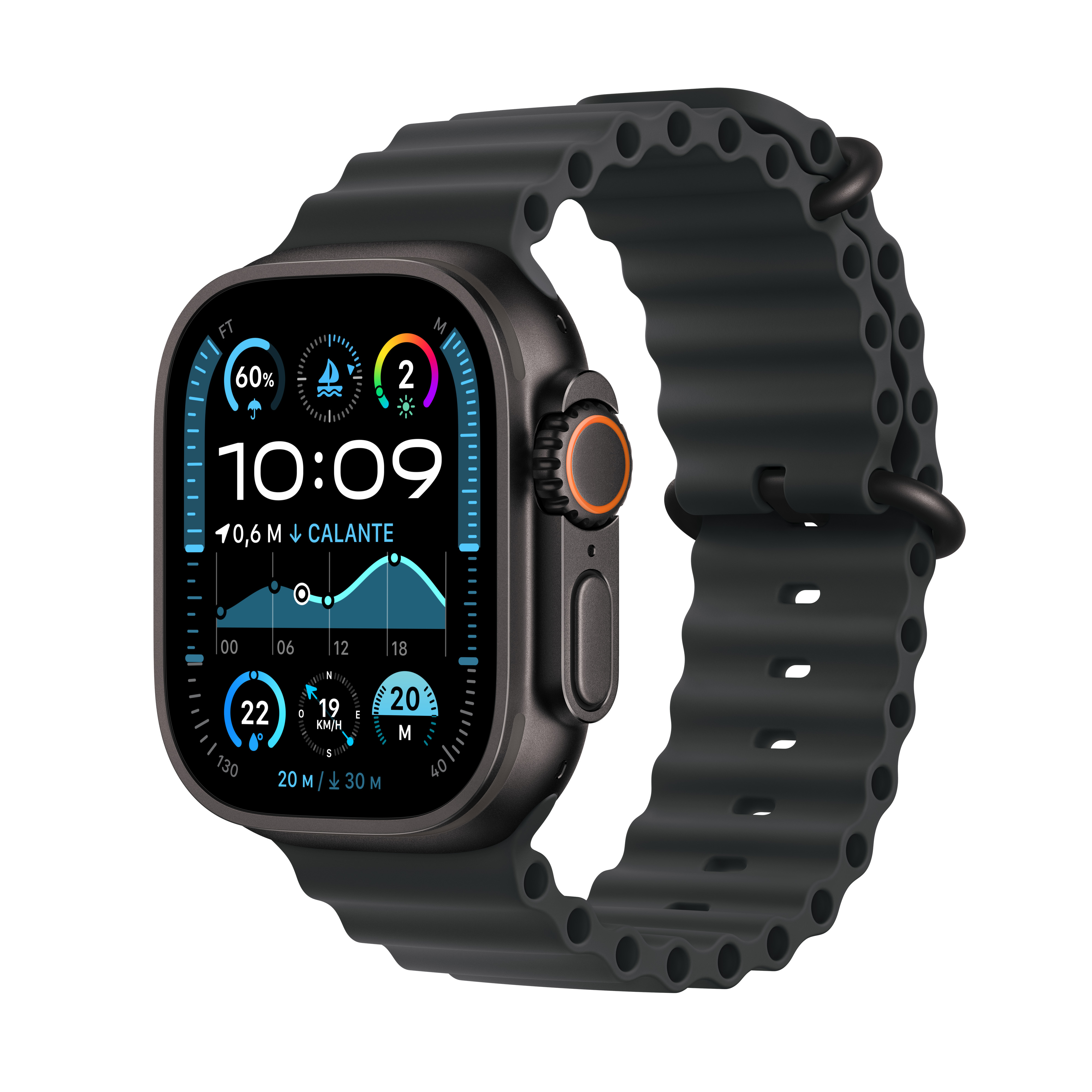 Apple Watch Ultra 2 GPS + Cellular 49mm Black Titanium Case with Black Ocean Band Demo