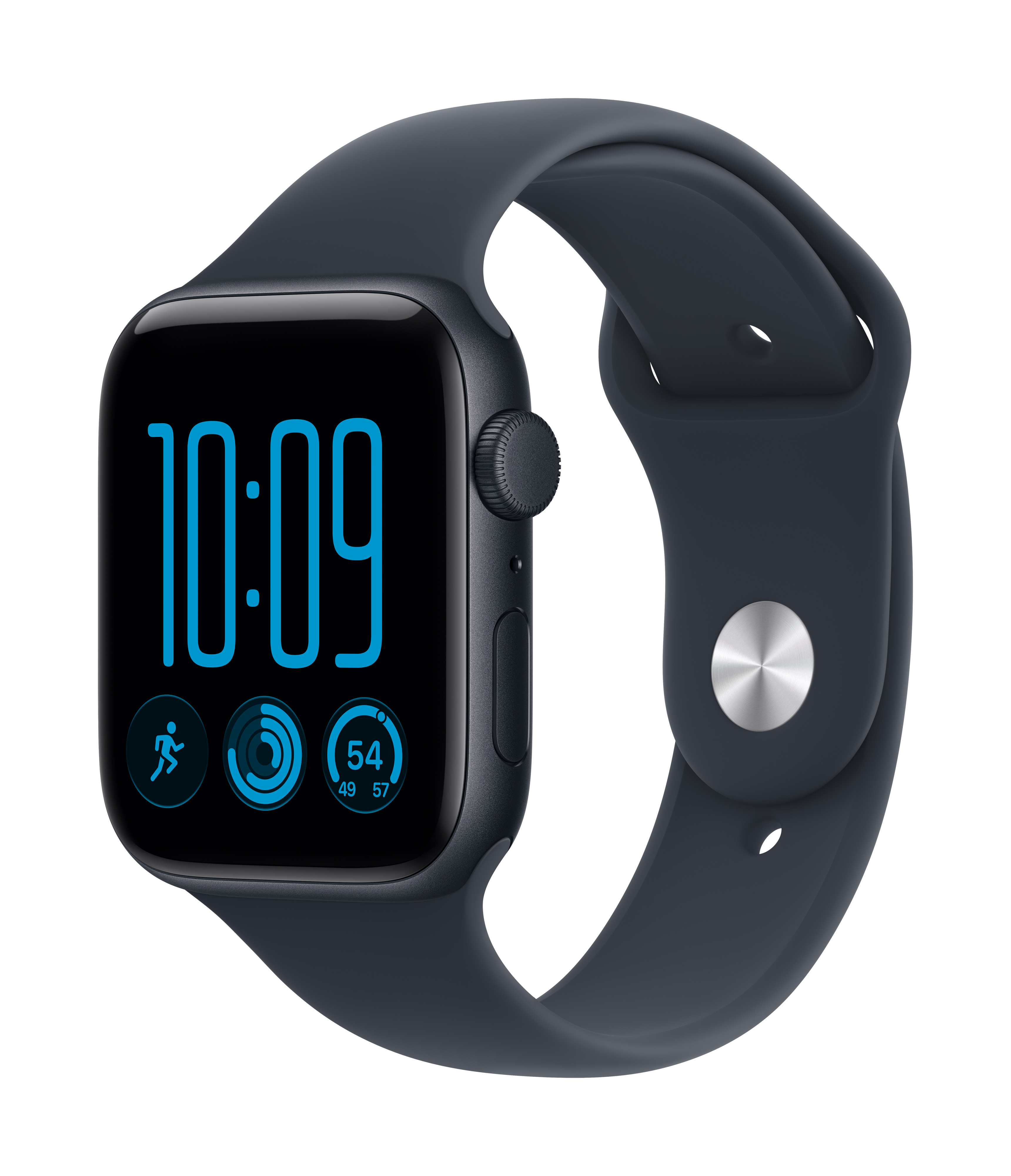 Apple Watch SE (3nd generation) SE 3 GPS 44mm Midnight Aluminium Case with Navy Blue Sport Band - S/M