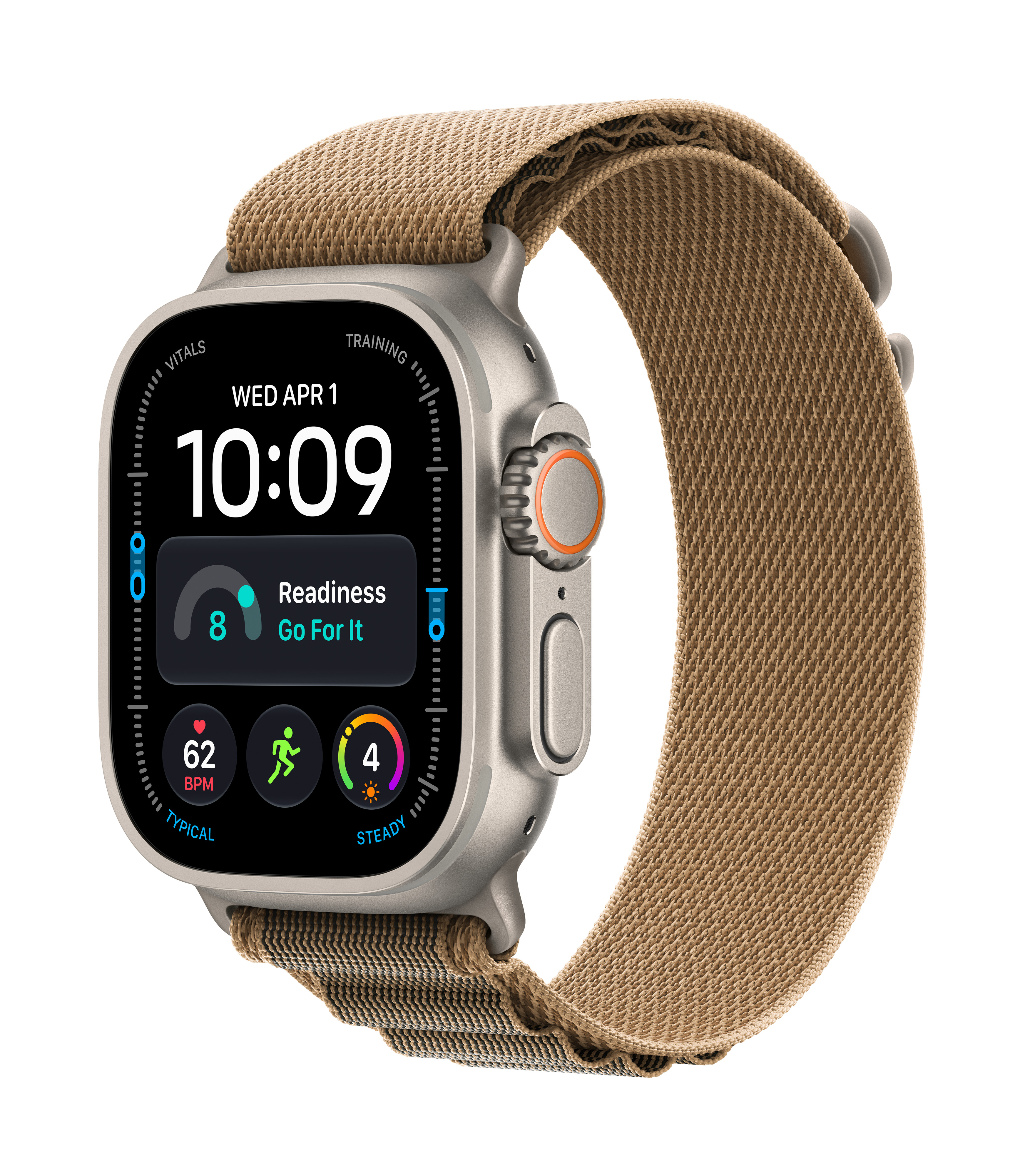 Apple Watch Ultra 4 GPS + Cellular 49mm Natural Titanium Case with Desert Alpine Loop - S