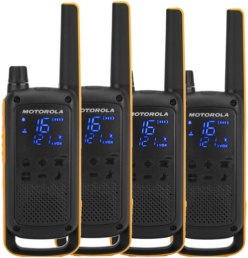 Motorola Talkabout T82 Extreme Quad Pack two-way radio 16 channels Black, Orange