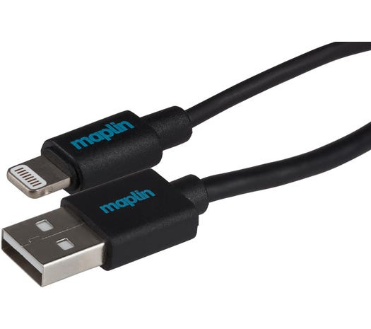 Maplin MAPCLT08-005 lightning cable 0.5 m Black
