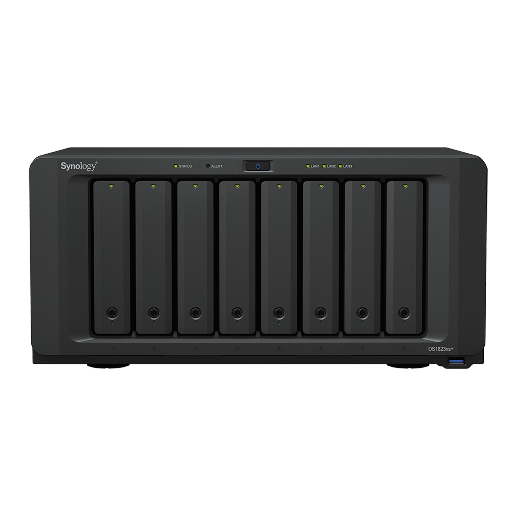 Synology DiskStation DS1823xs+ NAS Tower Ryzen Embedded V1780B 8 GB DDR4 56 TB HDD DiskStation Manager Black