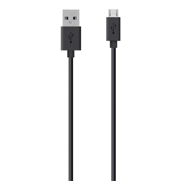 Belkin USB A - Micro-USB, 2m USB cable USB 2.0 Micro-USB B 0.48 Gbit/s Black