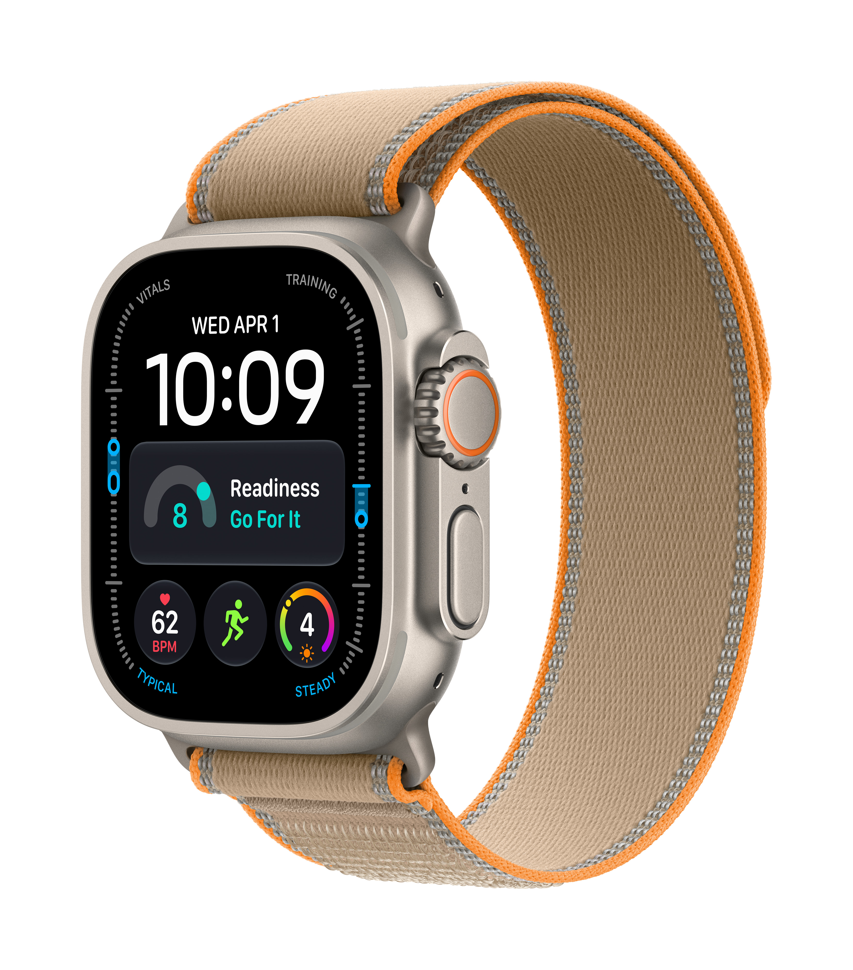Apple Watch Ultra 4 GPS + Cellular 49mm Natural Titanium Case with Sand Trail Loop - S/M