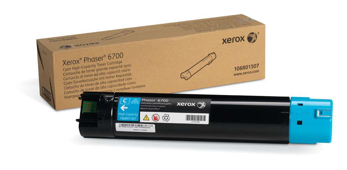 Xerox Genuine Phaser™ 6700 Cyan High capacity Toner Cartridge (12000 Pages) - 106R01507