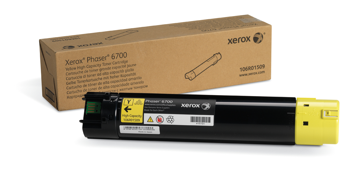 Xerox Genuine Phaser™ 6700 Yellow High capacity Toner Cartridge (12000 Pages) - 106R01509