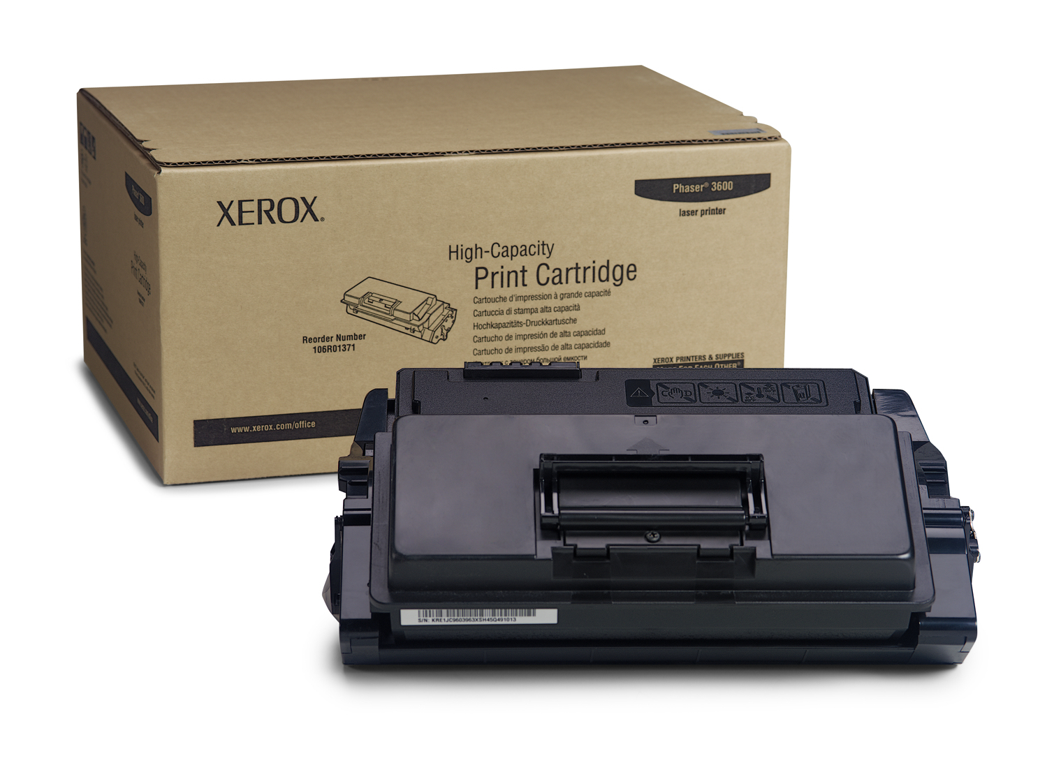 Xerox Genuine Phaser™ 3600 Black High capacity Toner Cartridge (14000 Pages) - 106R01371