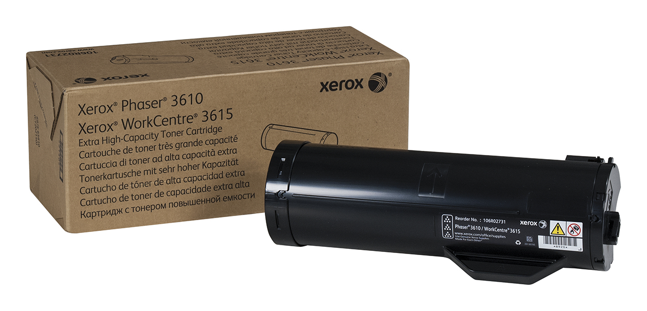 Xerox Genuine Phaser® 3610, WorkCentre® 3615 Black Extra High capacity Toner Cartridge (25300 Pages) - 106R02731