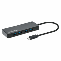 Manhattan USB-C Dock/Hub, Ports (x7): USB-A (x7), 5 Gbps (USB 3.2 Gen1 aka USB 3.0), External Power Supply Not Needed, Universal for all devices, Cable 15cm, SuperSpeed USB, Black, Three Year Warranty
