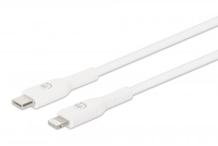 Manhattan USB-C to Lightning Cable, Charge & Sync, 0.5m, White, For Apple iPhone/iPad/iPod, Male to Male, MFi Certified (Apple approval program), 480 Mbps (USB 2.0), Hi-Speed USB, Lifetime Warranty