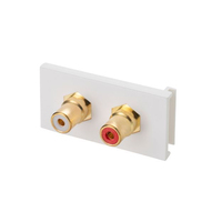 connektgear AV Snap-In 2 x RCA/Phono Module 25 x 50mm - Socket to Socket - White