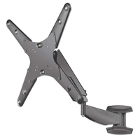 Manhattan Wall Mount for TV & Monitors (Spring Arm 3 pivots), For screens 17" to 55", VESA compatibility: all between 75x75mm to 400x400mm - check the dimensions of the four mounting holes on back of screen to ensure it fits, Max 30kg, Black, Bracket