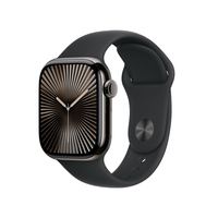 Apple Watch Series 10 GPS + Cellular 42mm Slate Titanium Case with Black Sport Band - S/M