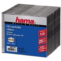 Hama CD Slim Box, black, pack of 25 pcs 1 discs