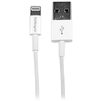 StarTech.com 1m 3ft White Apple 8-pin Slim Lightning to USB Cable for iPhone iPod iPad - Thin Apple Lightning to USB Charger / Sync Cable - Discontinued, Limited Stock, Replaced by RUSBLTMM1M
