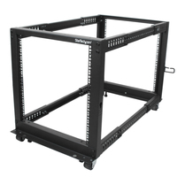 StarTech.com 12U 4-Post Server Rack, 19in Open Frame Rack with 40in (101cm) Mounting Depth and 1200lb (544kg) Weight Capacity, Mobile or Floor Mount IT Rack
