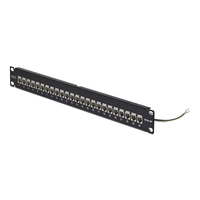 StarTech.com 24 Port 1U Feed Through Patch Panel with Cable Management Bar, Rackmount Shielded Cat6a Ethernet Patch Panel with RJ45 STP Inline Couplers