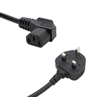connektgear 2m UK Mains Power Cable - UK Plug to Right Angled C13 Socket