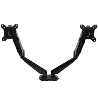 StarTech.com Desk Mount Dual Monitor Arm with USB & Audio, Desk Clamp VESA Mount for up to 32" (17.6lb/8kg) Displays, Ergonomic Full Motion Dual Monitor Arm - Black