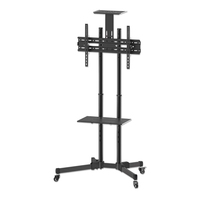 Manhattan Trolley Mount Stand for TV & Monitors, For screens 37" to 65", VESA compatability: all between 200x200 to 600x400mm - check the dimensions of the four mounting holes on back of screen to ensure it fits, Max 40kg, Black, LFD, Bracket, Lifetime Warranty