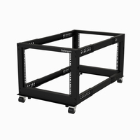 StarTech.com 8U 4-Post Server Rack, 19in Open Frame Rack with 40in (101cm) Mounting Depth and 1200lb (544kg) Weight Capacity, Mobile or Floor Mount IT Rack