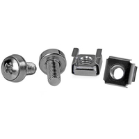 StarTech.com 50-Pack M6 12mm Screws, Square Hole Cage Nuts and Installation Tool, Hardware Mounting Kit for 19" or 10" Server Racks, Cabinets and Enclosures, Silver - TAA