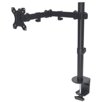Manhattan Desk Mount for TV & Monitors (Full Motion), For screens 13" to 27", Clamp fitting to desk, VESA compatability: 75x75mm and 100x100mm - check the dimensions of the four mounting holes on back of screen to ensure it fits, Max 8kg, Bracket, Lifetime Warranty