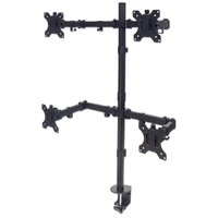 Manhattan Quad Desk Mount for TV & Monitors, For screens 10" to 27", Stand or Clamp Assembly, VESA compatability: 75x75 and 100x100mm - check the dimensions of the four mounting holes on back of screen to ensure it fits, Max 8kg (each), Black, Bracket
