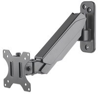 Manhattan Wall Mount for TV & Monitors (Spring Arm 2 pivots), For screens 17" to 32", VESA compatibility: 75x75mm and 100x100mm - check the dimensions of the four mounting holes on back of screen to ensure it fits, Max 8kg, Black, Bracket, Lifetime Warranty