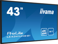 iiyama LE4341UHS-B1 Signage Display Digital signage flat panel 108 cm (42.5") LCD 350 cd/m² 4K Ultra HD Black 18/7