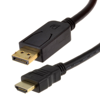 kenable 007341 video cable adapter 2 m HDMI Type A (Standard) DisplayPort Black
