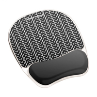 Fellowes Mouse Mat Wrist Support - Photo Gel Mouse Pad with Non Slip Rubber Base & Antibacterial Protection - Ergonomic Mouse Mat for Computer, Laptop, Home Office Use - Chevron