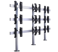 B-Tech SYSTEM X - 3 x 3 Universal Bolt-Down Videowall Mounting System with Micro-Adjustment for 55-60" screens