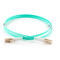 connektgear 1m Duplex Fibre Optic Multi-Mode Cable OM3 50/125 Micron LC to LC - Aqua