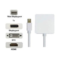 Fairline 1101-002 video cable adapter 0.2 m DisplayPort DisplayPort + DVI + HDMI White
