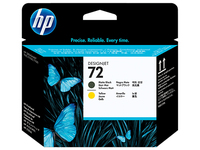 HP 72 Matte Black and Yellow DesignJet Printhead