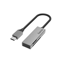 Hama USB Card Reader, USB-C, USB 3.0, SD/microSD, Aluminium