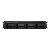 Synology RackStation RS1221RP+ NAS Rack (2U) Ryzen Embedded V1500B 4 GB DDR4 96 TB HDD Aluminium, Black