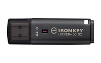 Kingston Technology IronKey 64GB Locker Plus 50 G2, FIPS 197, AES-256