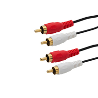 connektgear 20m 2 x RCA/Phono Audio Cable - Male to Male - Gold Connectors