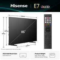 Hisense 85" E7QTUK QLED Smart AI TV with Freely