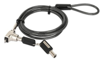 Manhattan Laptop Lock (Nano) with two keys, Compatible with Nano style locks, 1.5m cable, Anti theft, Strong steel cable - metal with clear PVC jacket, Notebook, Lifetime Warranty