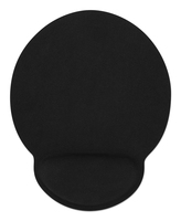 Manhattan Wrist Gel Support Pad and Mouse Mat, Black, 241 × 203 × 40 mm, non slip base, Lifetime Warranty, Card Retail Packaging