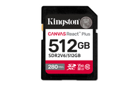 Kingston Technology 512GB Canvas React Plus SDXC UHS-II 280R/150W U3 V60 for Full HD/4K
