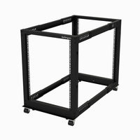 StarTech.com 15U 4-Post Server Rack, 19in Open Frame Rack with 40in (101cm) Mounting Depth and 1200lb (544kg) Weight Capacity, Mobile or Floor Mount IT Rack