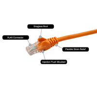 connektgear 10m RJ45 CAT5e UTP Stranded Flush Moulded Network Cable - 24AWG - Orange