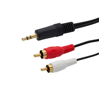 connektgear 15m 3.5mm Stereo to 2 x RCA/Phono Audio Cable - Male to Male - Gold Connectors