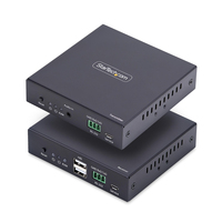 StarTech.com HDMI KVM Extender Over IP Network, 4K 60Hz, Driverless, HDMI and USB Over Ethernet/CAT6, AVoIP, Transmitter and Receiver Kit, Includes Mounting Kits